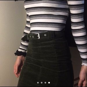 Corduroy Skirt with Belt